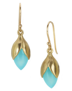 Small Turquoise Bud Drop Earrings