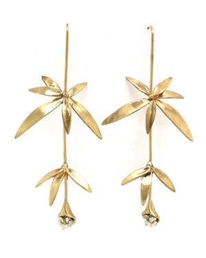 Gold and Keshi Pearl Wildflower Earrings