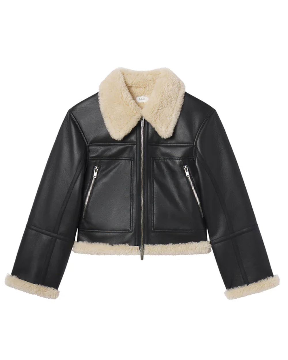 Black and Champagne Avery Shearling Jacket