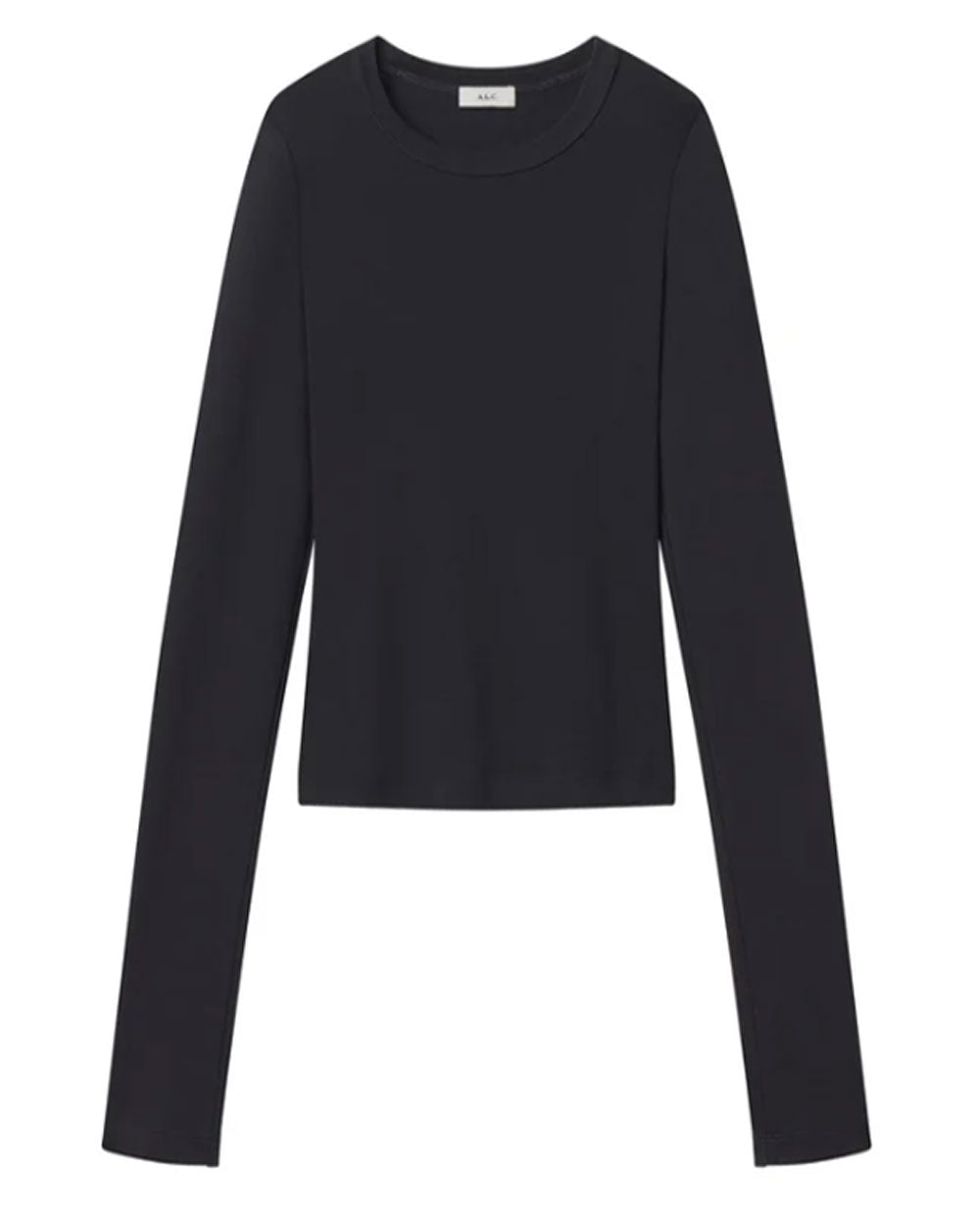 BlacK Ari Cotton Rib Long Sleeve Tee