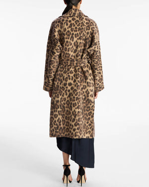 Camel and Black Leopard Winslet Coat