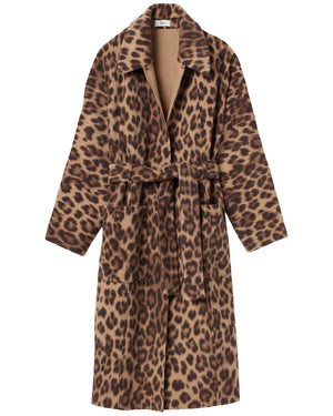 Camel and Black Leopard Winslet Coat