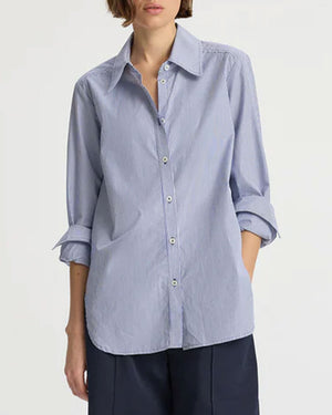 Navy and White Aiden  Button Down Shirt