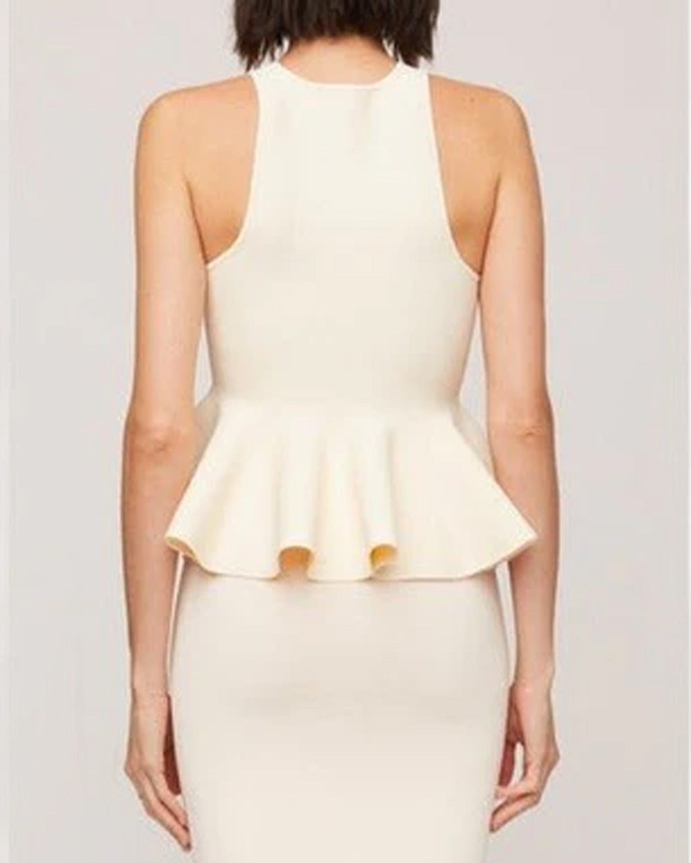 Powder Yellow Talia Peplum Top