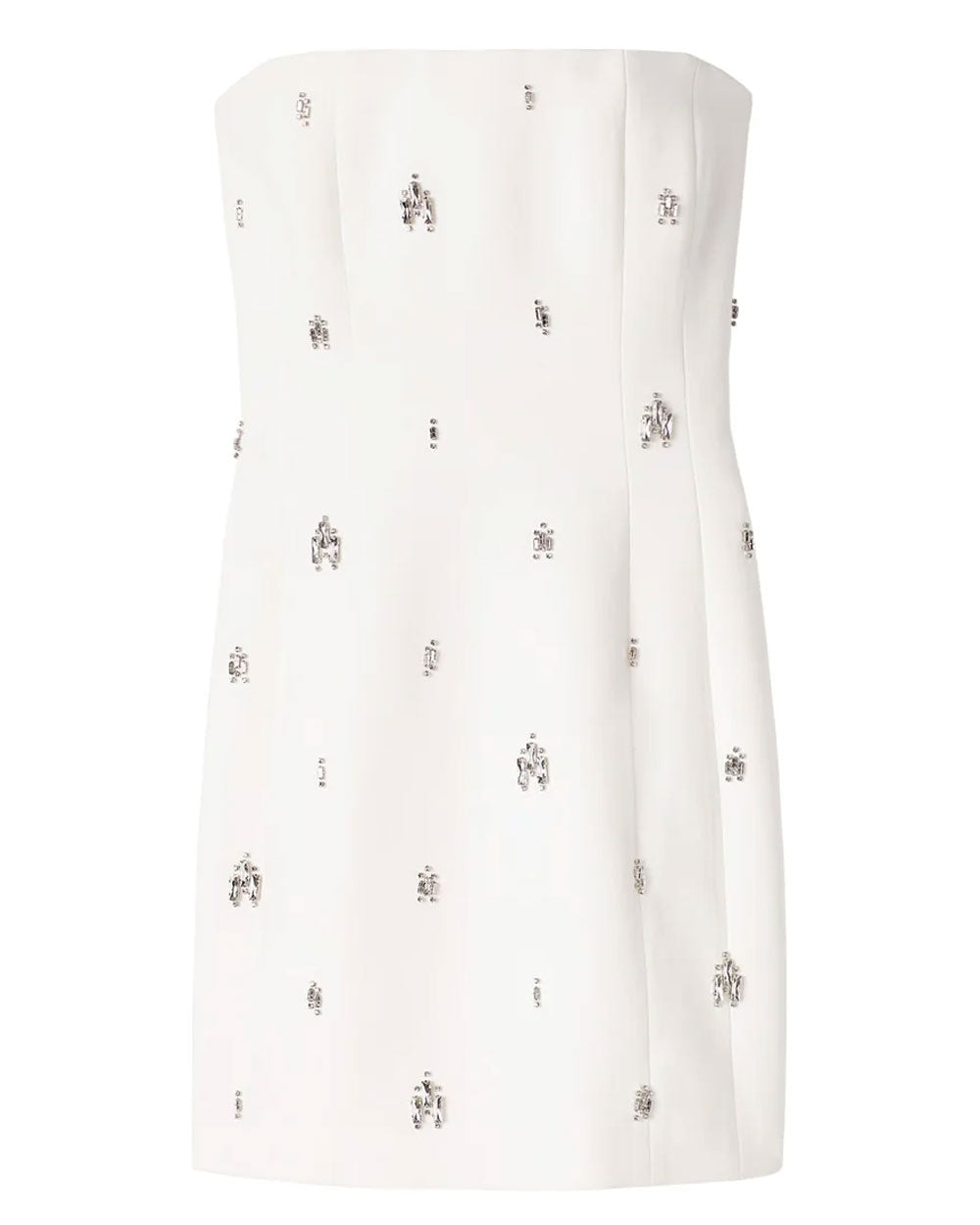 White Elsie Strapless Embellished Mini Dress