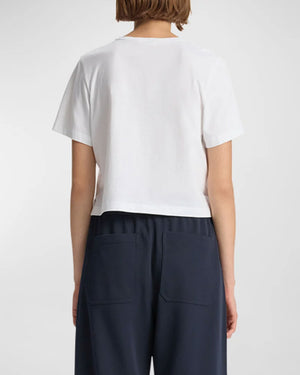 White Julia Cropped Crewneck Tee