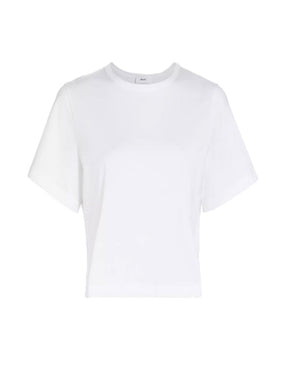 White Julia Cropped Crewneck Tee