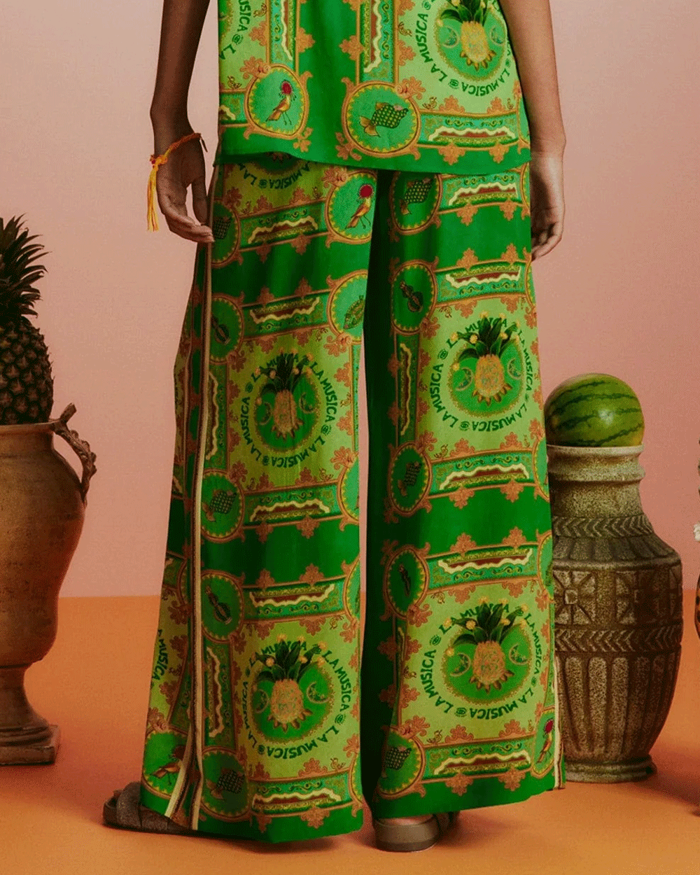 Green Musica Silk Pant