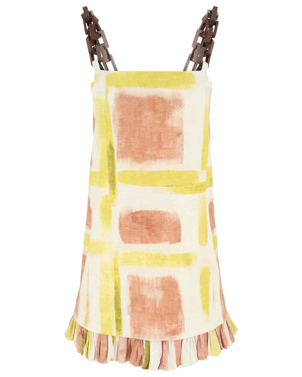 Yellow Brushstroke Beleza Short Dress