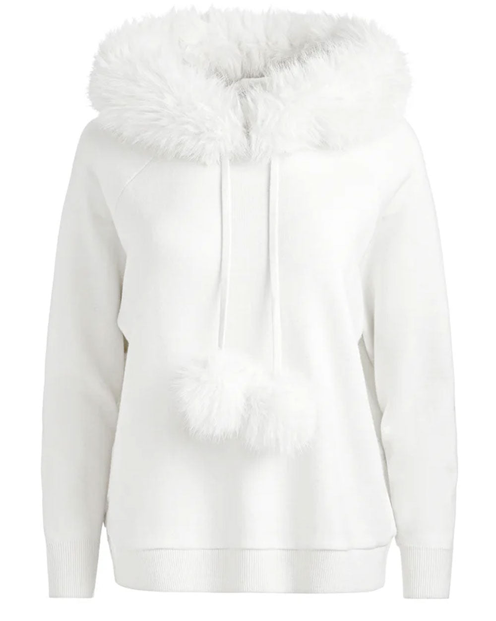 Ecru Oscar Hoodie with Faux Fur Trim