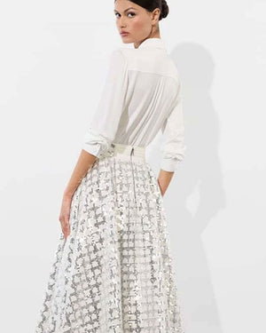 Off White Willa Top with Embellished Bow Detail