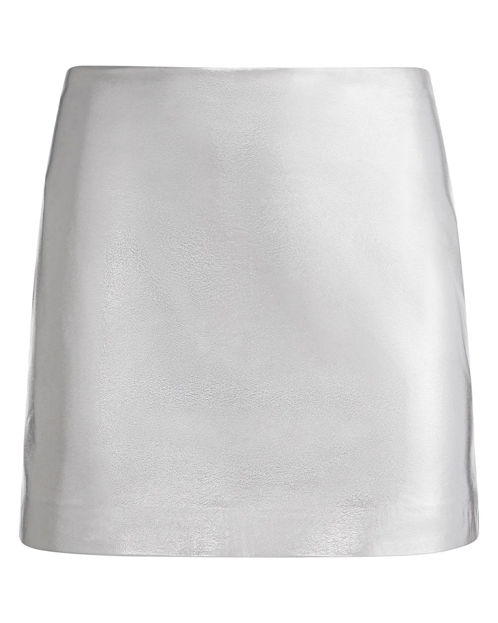 Silver Elana Vegan Leather Mini Skirt