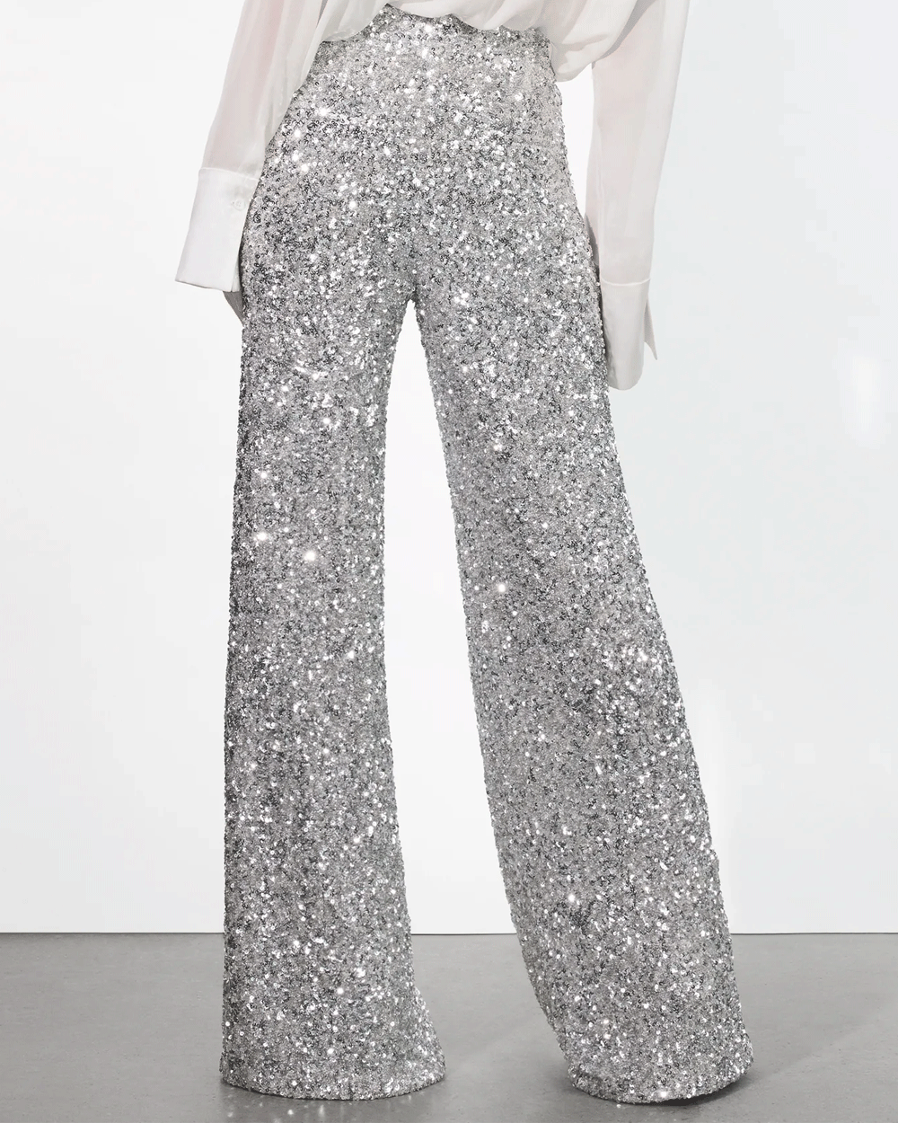 Silver Mame Sequin Pant