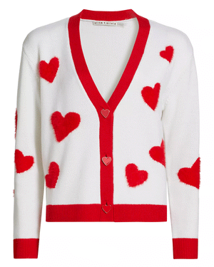 White Bright Ruby Bradley Short Cardigan