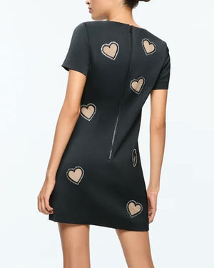 Black Clyde Embellished Shift Dress