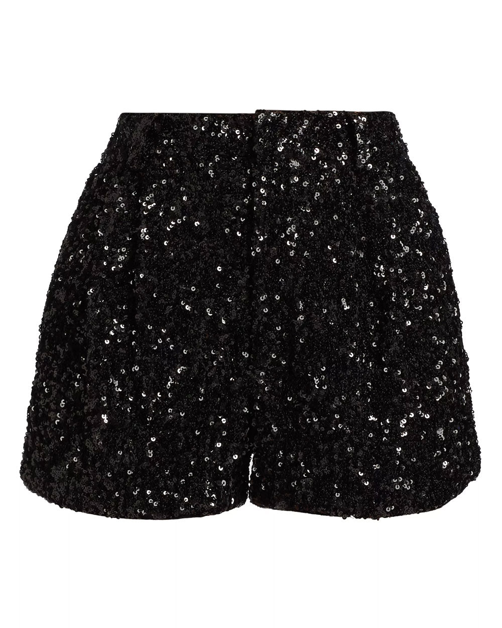 Black Conry Sequin Cuff Short