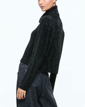 Black Corin Pullover with Heatset Stones