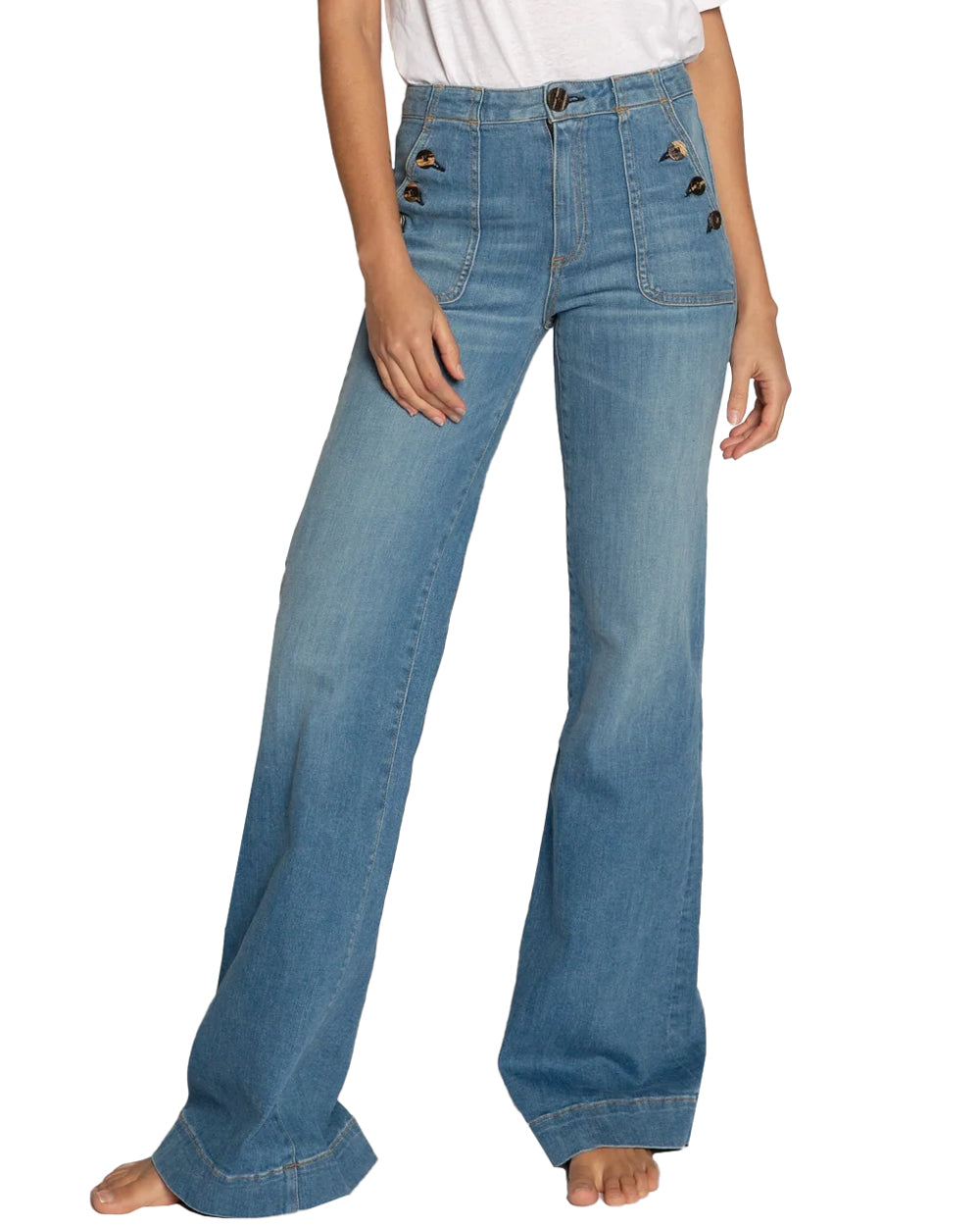 Brickhouse Dynomite Wide Leg Jean in Harbour