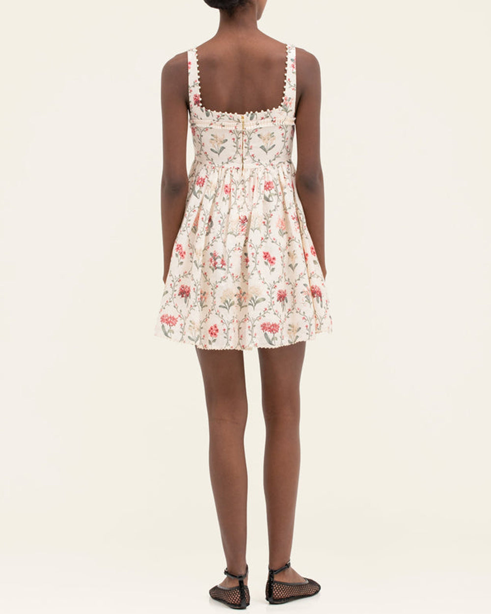 Ivory Foral Barbara Mini Dress