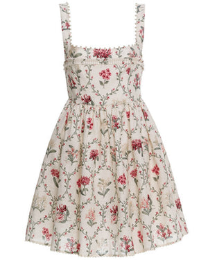 Ivory Foral Barbara Mini Dress