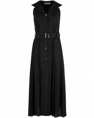 Black Belted Juliette Sheath Dress