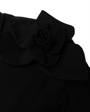 Noir Poplin Roses Button Down