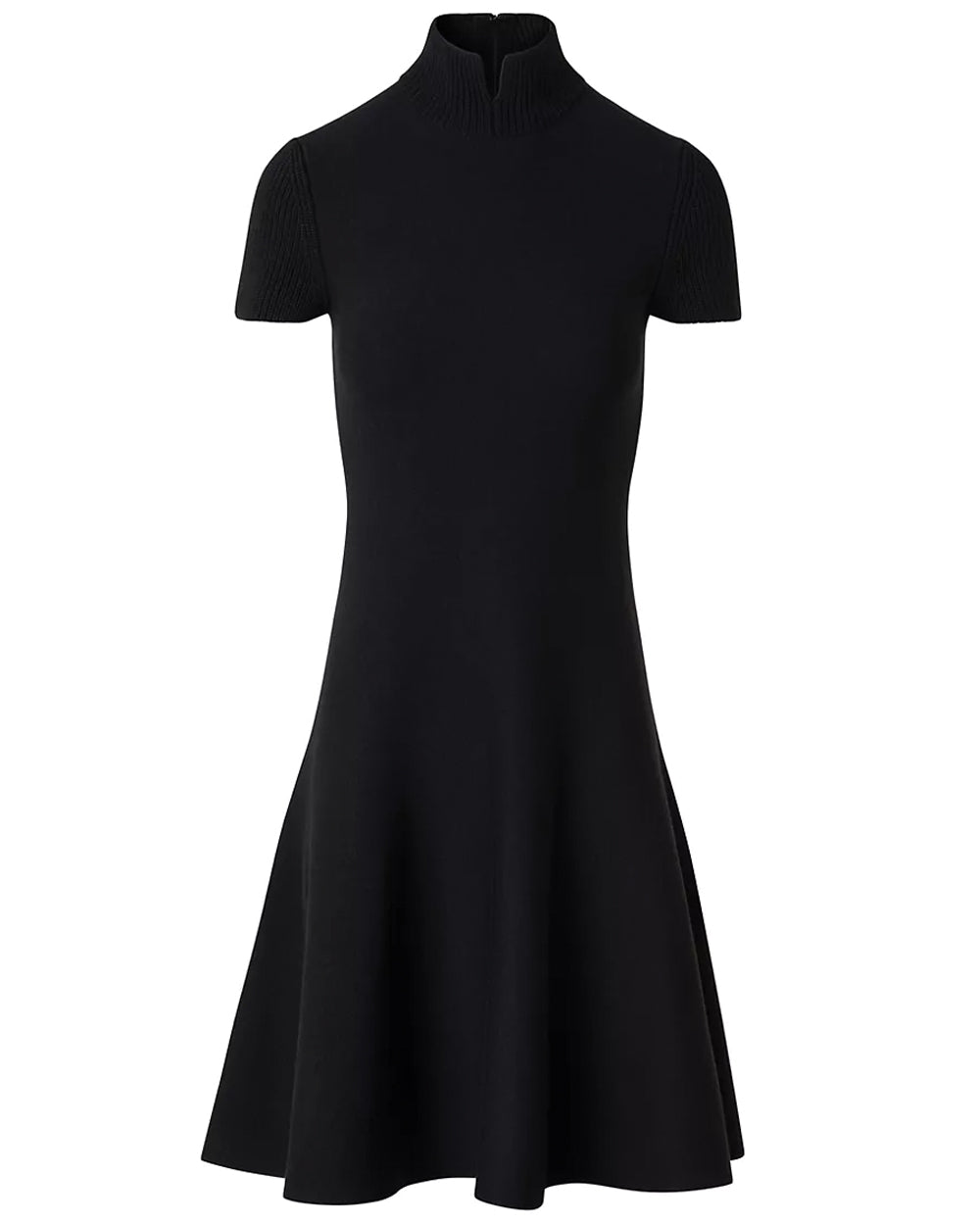 Black Knit Short Sleeve Dress