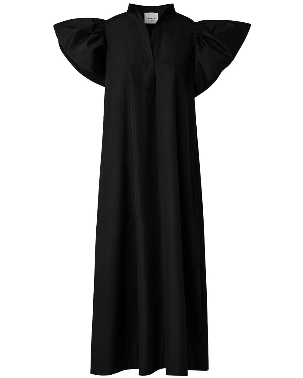 Black Wing Sleeve Midi Dress