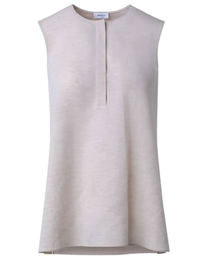 Flax Sleeveless Microstripe Linen Blouse