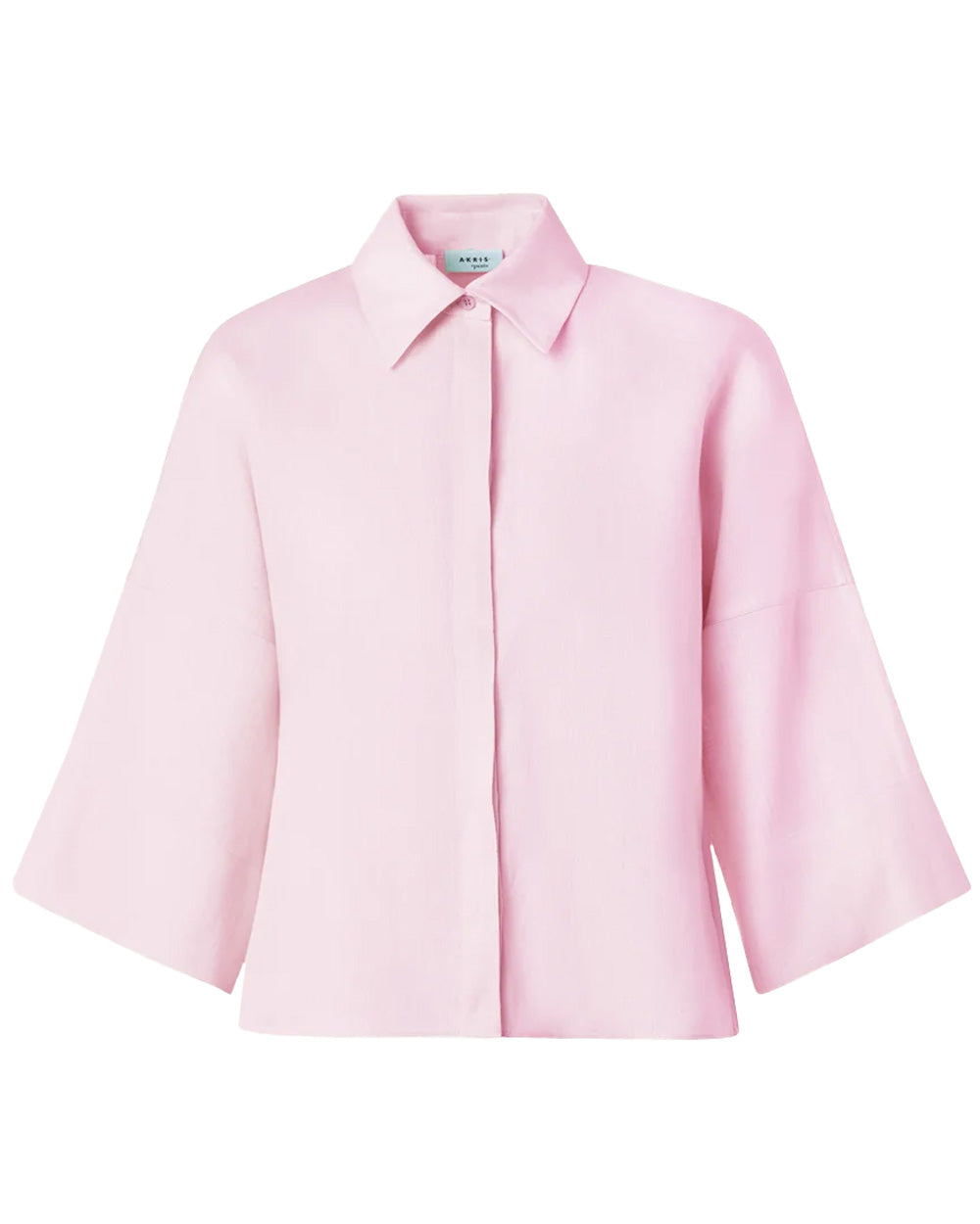 Pink Linen Crop Shirt