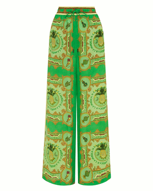 Green La Musica Silk Pant