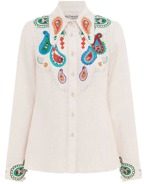 Ivory Embroidered Peggy Shirt