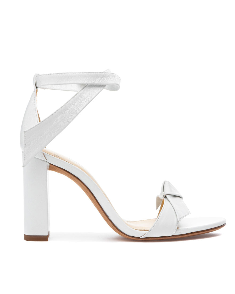 Clarita 90 Bow Leather Sandal in White