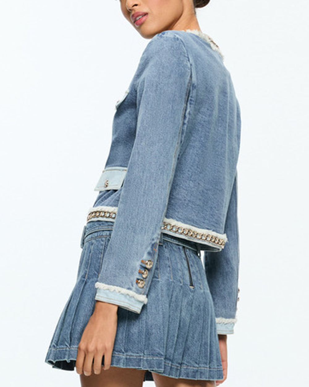 Avery Blue Landon Crop Denim Jacket