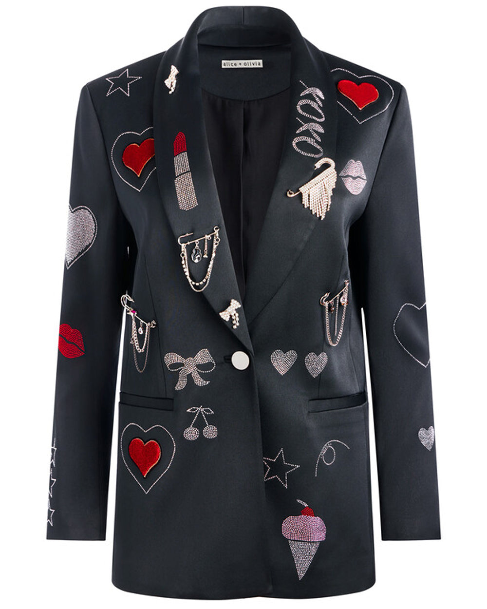 Black and Silver Embellished Ivan Blazer