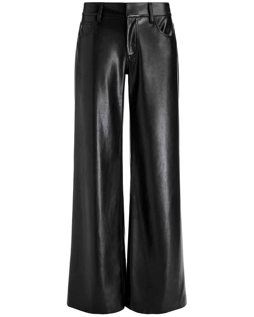 Black Vegan Leather Baggy Trish Pant