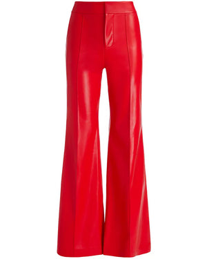 Bright Ruby High Rise Vegan Leather Dylan Pant