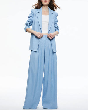 Chambray Scarlet Wide Leg Flare Pant