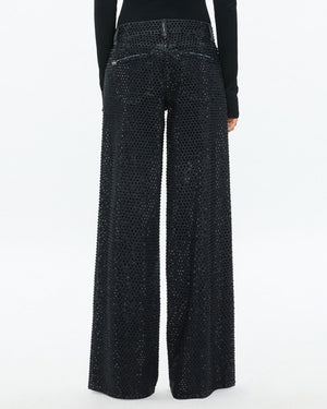 Low Rise Embellished Trish Baggy Jean in Maya Charcoal Black