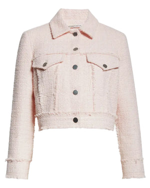 Pink Lace Tweed Chloe Crop Jacket