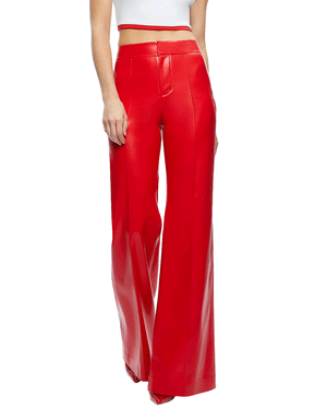 Bright Ruby Olivia Vegan Leather Bootcut Pant