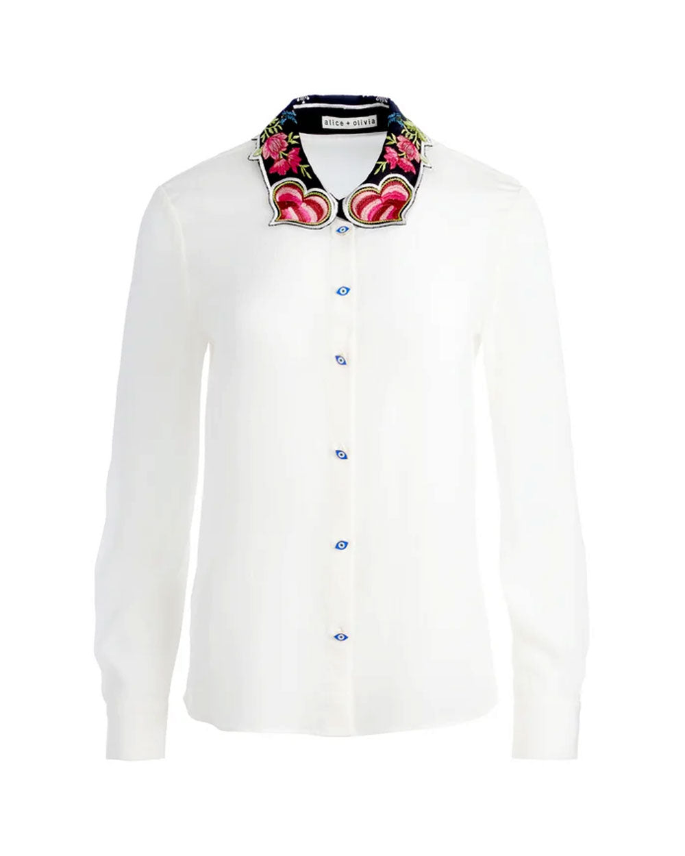 Ecru Willa Embroidered Collar Long Sleeve Shirt