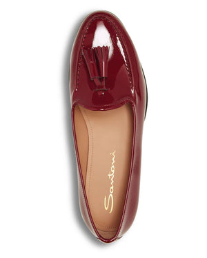 Andrea Leather Tassel Loafer in Red