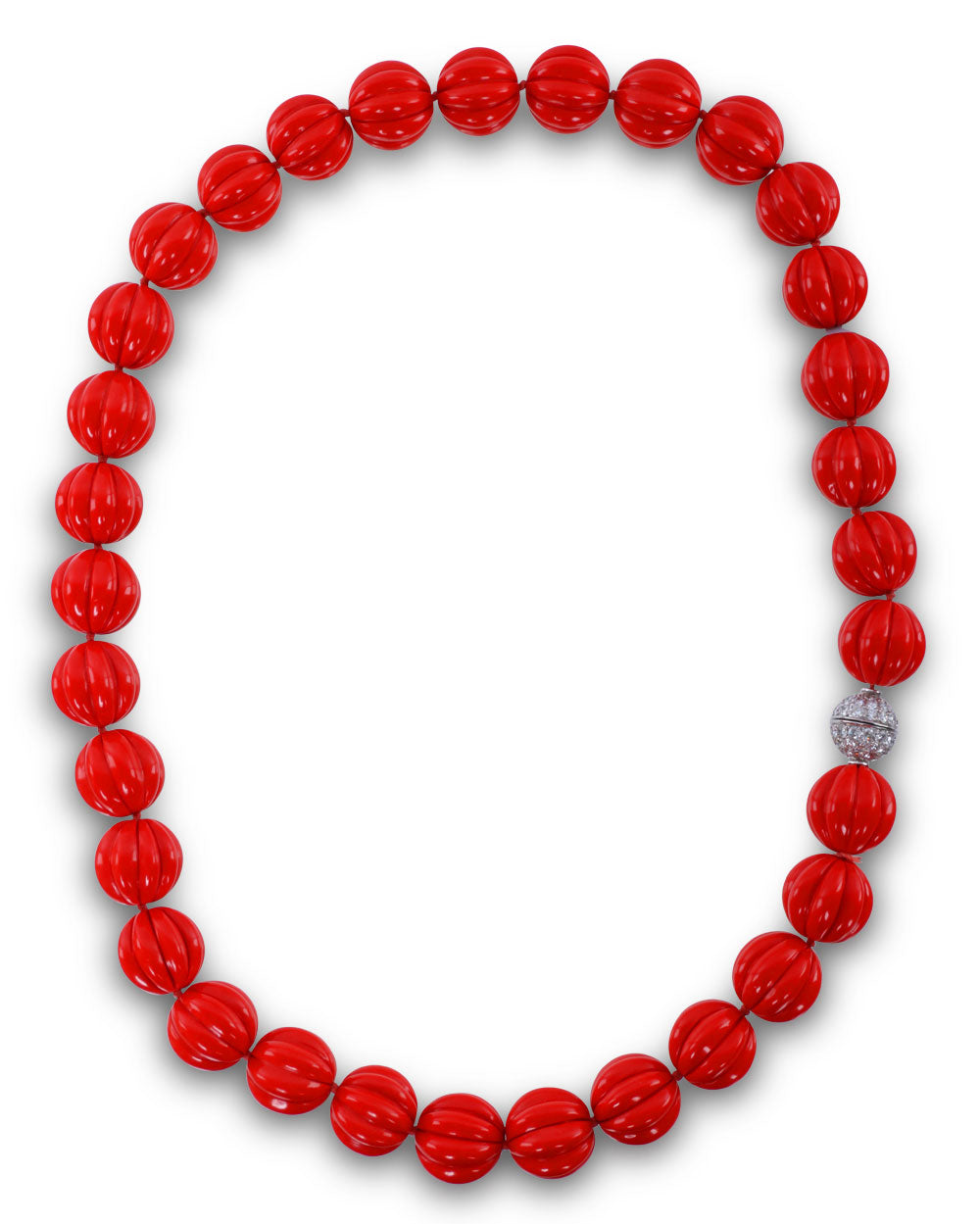 Diamond and Coral Necklace