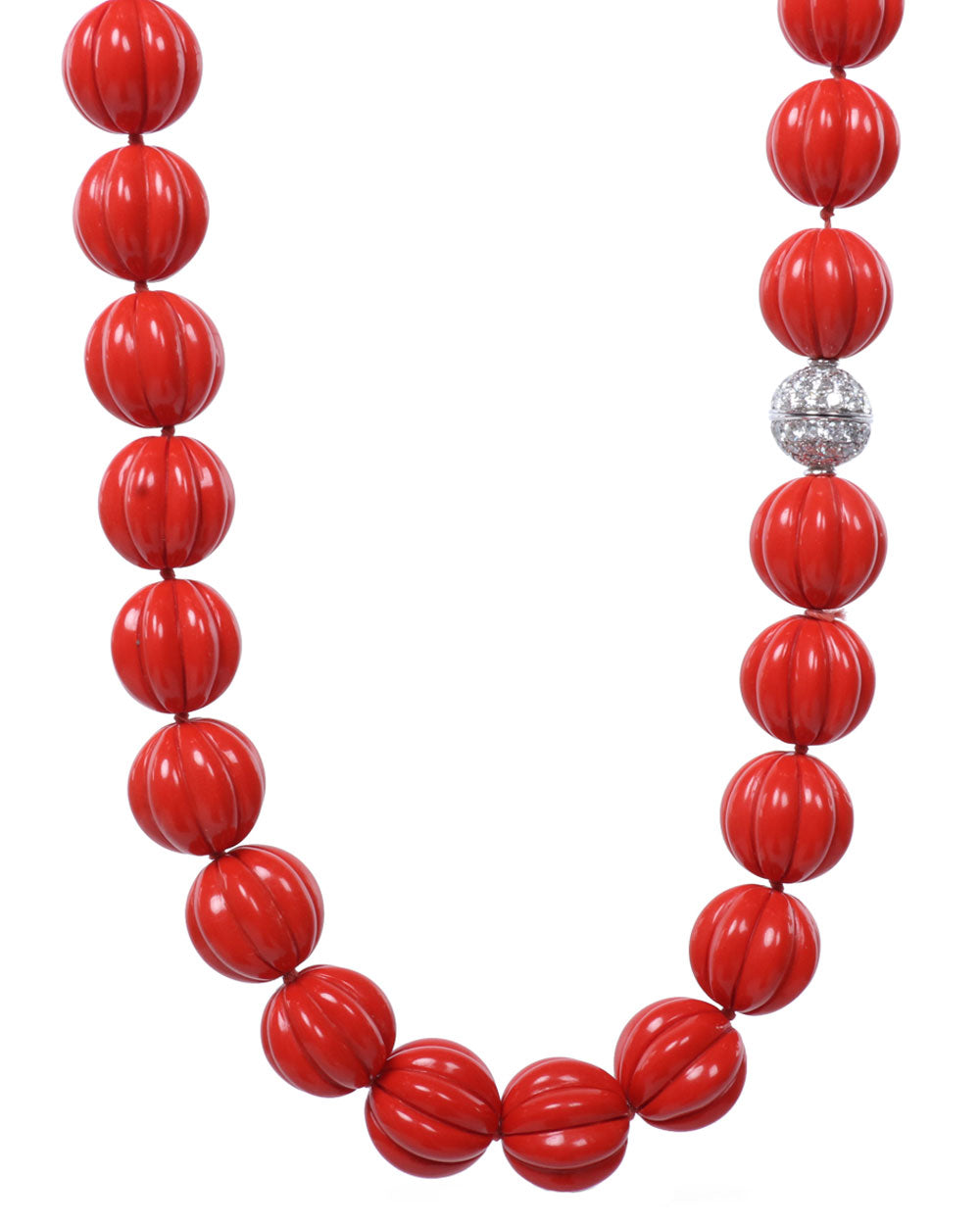 Diamond and Coral Necklace