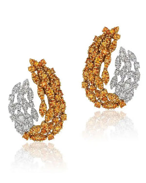 Yellow Sapphire and Diamond Earrings