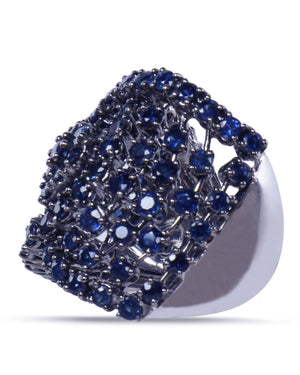 Wide Blue Sapphire Ring