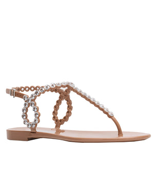Barely There Crystal Jelly Sandal in Powder Pink