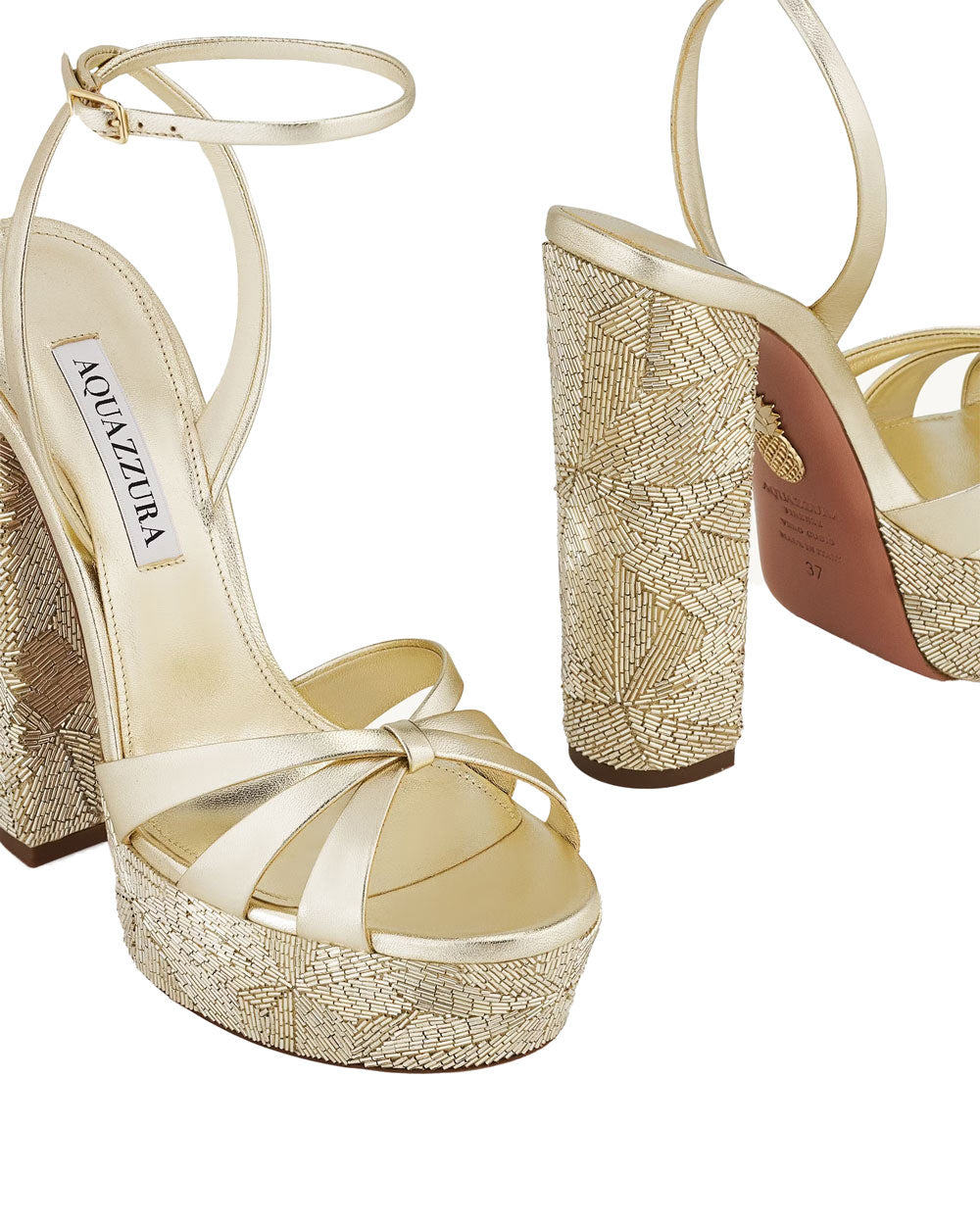 La Nuit Plateau 140 Sandal in Gold