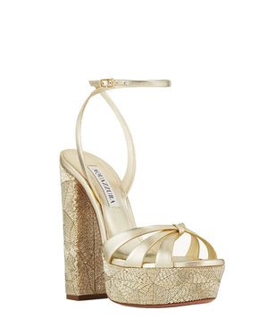 La Nuit Plateau 140 Sandal in Gold